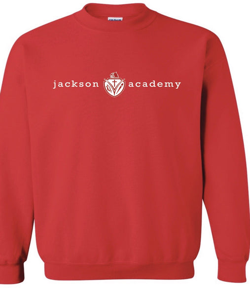tiny font Jackson Academy Crest Crewneck Sweatshirt