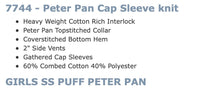 * Girls Feminine Cut Knit Peter Pan Collar Polo